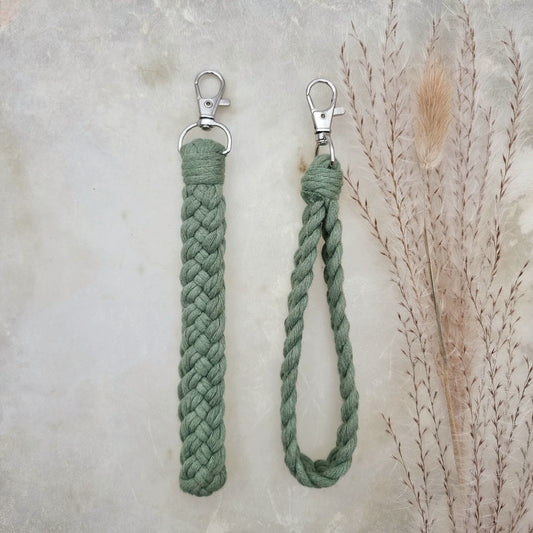 Laccio da polso in Macramé - Verde Eucalipto